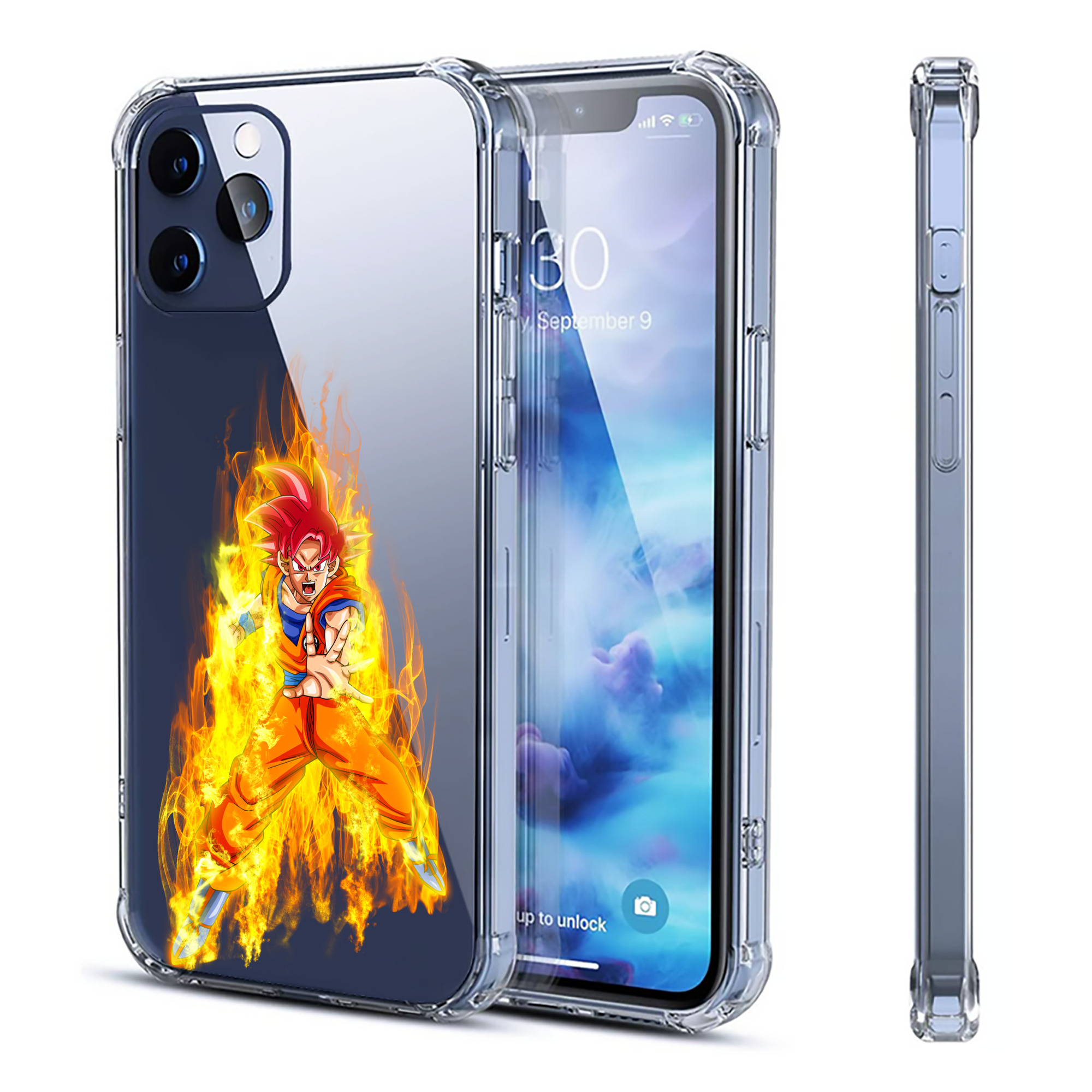 （画像用） ドラゴンボール 孫悟空（そん ごくう）Son Goku カカロット DRAGON BALL Kakarotto 【iPhone 12シリーズ対応】透明スマホケース（クリアソフトケース）